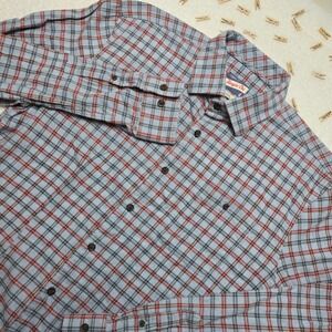 Johnnie O Hangin' Out Men's Plaid Long Sleeve Button Up Shirt, Large
